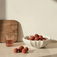 Nova White Marble Lotus Bowl 20cm