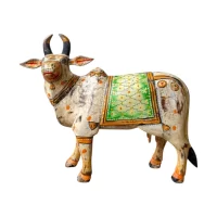 Painted Wooden Cow IMG1
