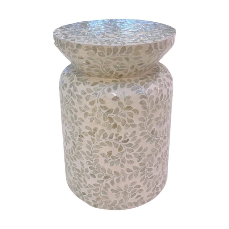 Periwinkle Capiz Drum Side Table IMG1