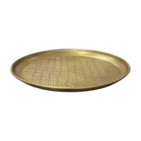 Platter Serving Stamped Brass IMG2
