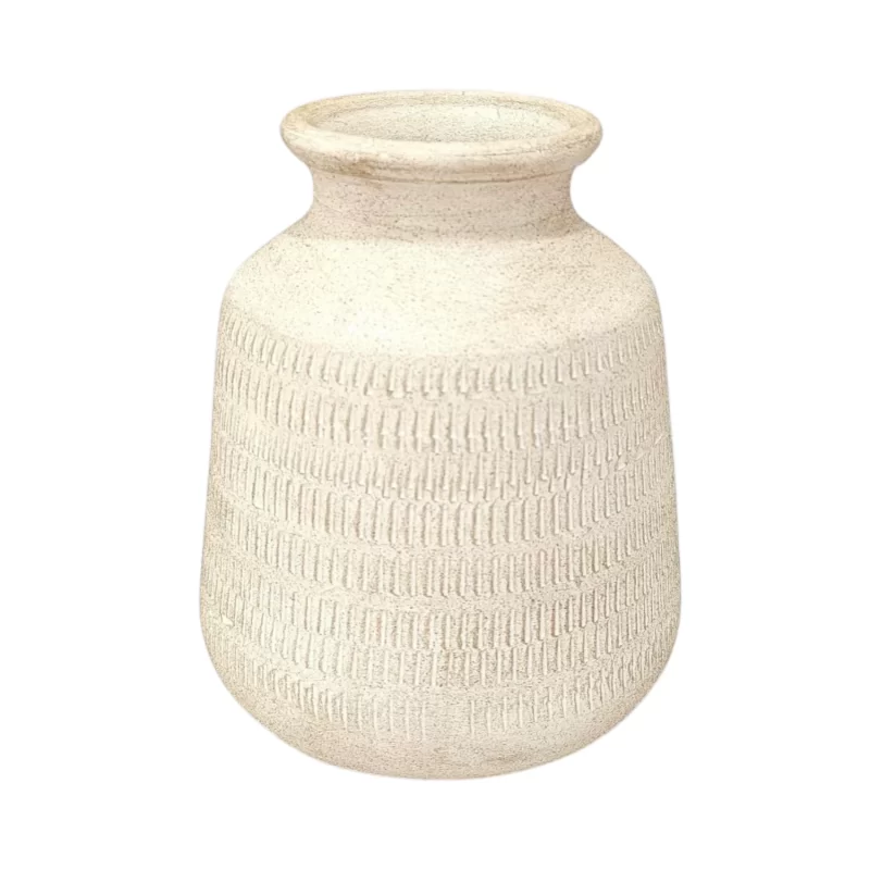 RAVEN TERRACOTTA ANTIQUE WHITE VASE IMG1