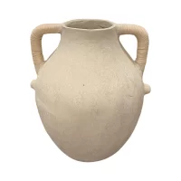ROMA RATTAN HANDLE PAPER MACHE VASE CC-25A-7382 IMG1
