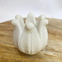 Shack white marble tea light holder
