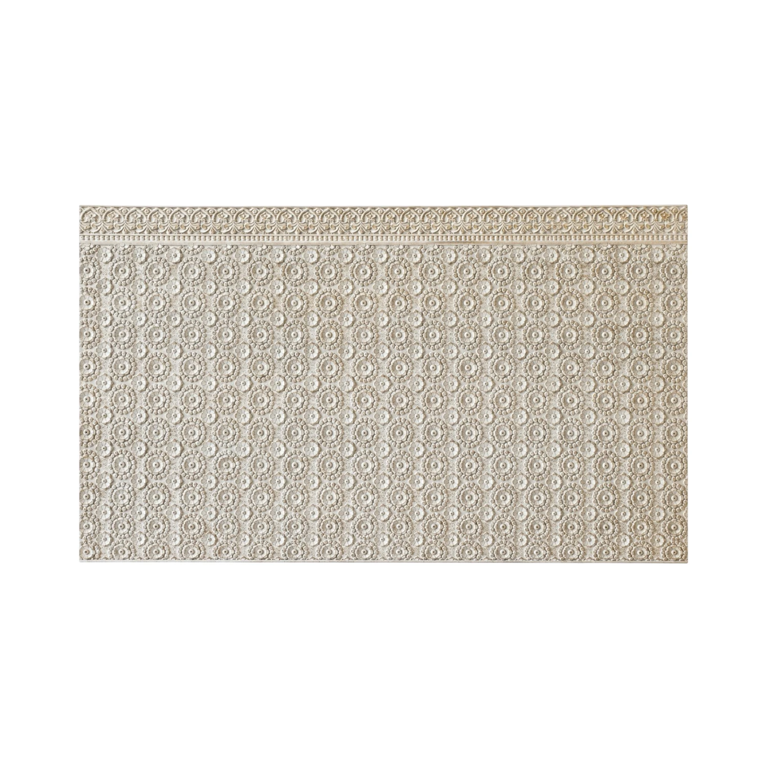 Rosetta Indian Carved Timber Bedhead White Wash