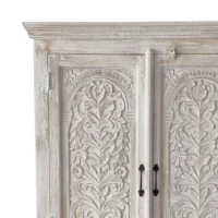 SR-022 Carved Indian Arch Cabinet White Washed IMG3