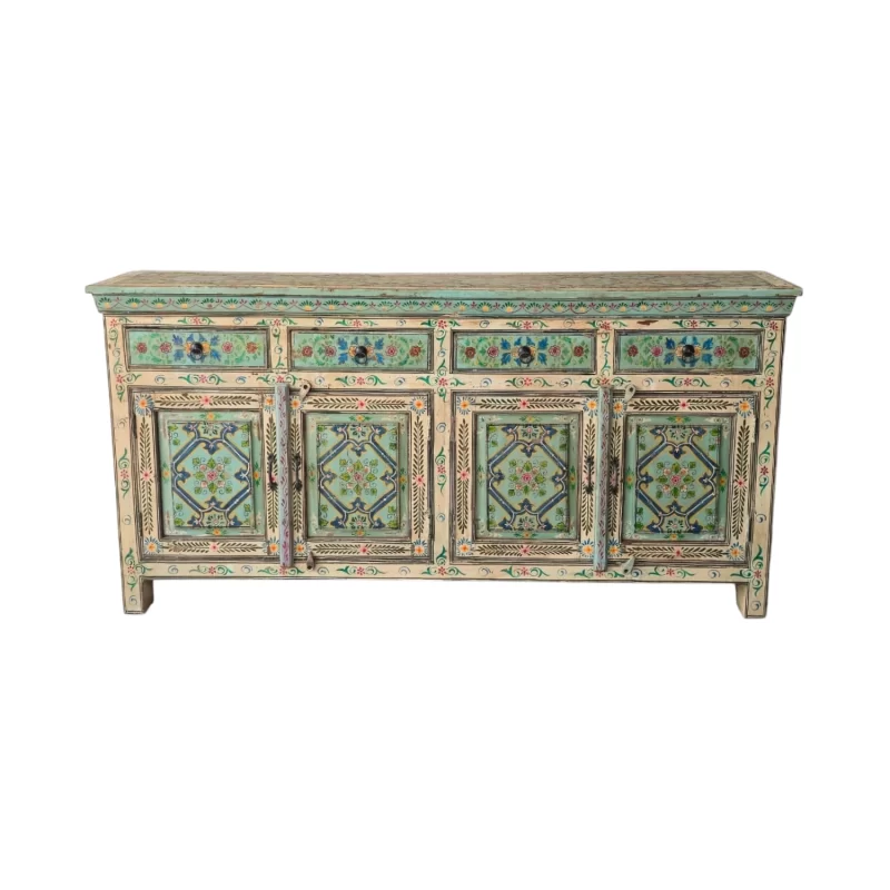 SR-0648 Jaipur Indian Painted Timber Sideboard IMG1