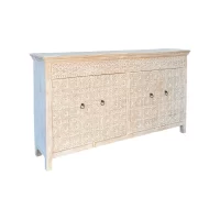 SR-13878.4D Rosetta Indian Carved Sideboard White Wash IMG2