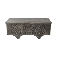 SR-13899 CARVED Indian TIMBER TRUNK BLACK WASH IMG2