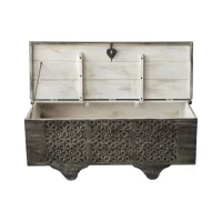 SR-13899 CARVED Indian TIMBER TRUNK BLACK WASH IMG3
