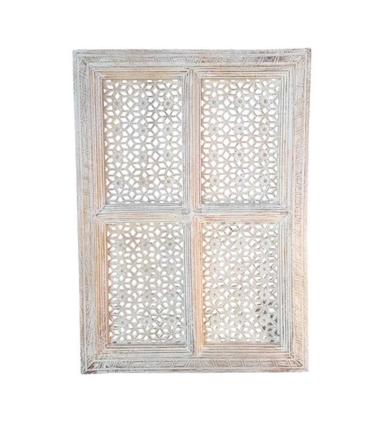 SR-1406 Indian CARVED WALL PANEL 4 SQUARES 75x105 IMG1