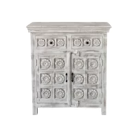 SR-611.2D Medallion Carved Small Buffet White Wash IMG1