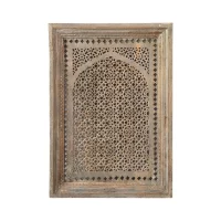 SR-9960 Indian Carved Arch Grey Washed Wall Panel IMG1