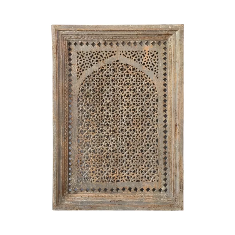 SR-9960 Indian Carved Arch Grey Washed Wall Panel IMG1
