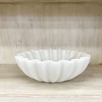 Shack Dahlia Bowl fluted white marble