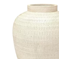 Sierra Terracotta Carved White Antique Pot IMG2