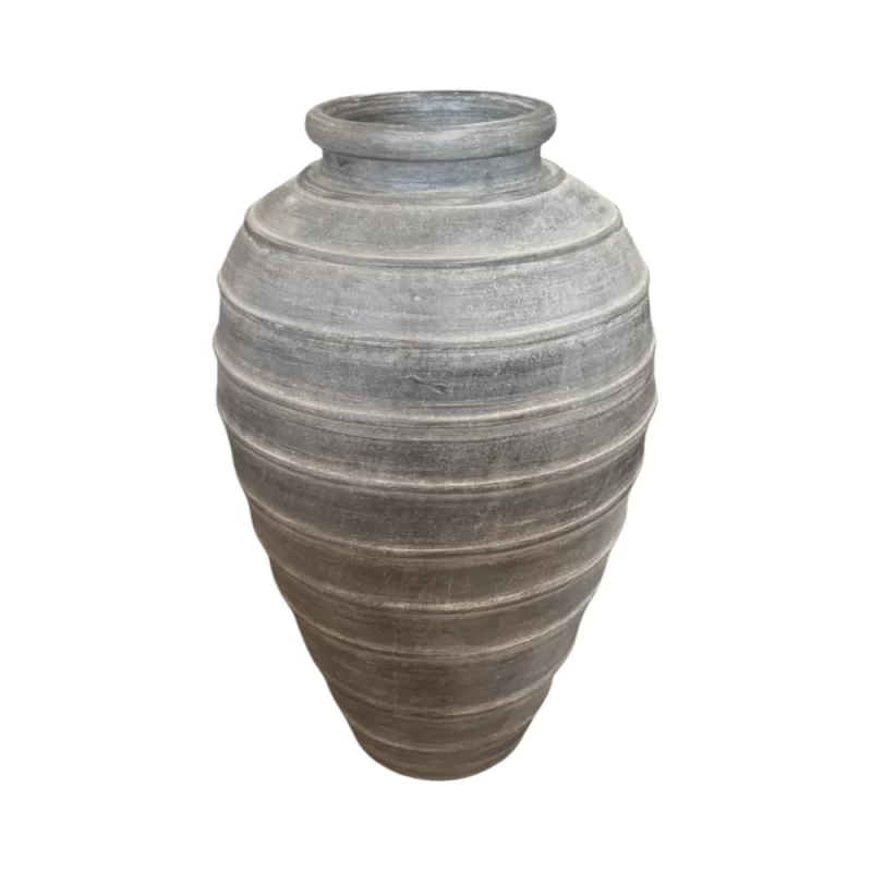 Spiral Black Terracotta Vase