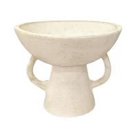 TRITON TERRACOTTA ANTIQUE WHITE PEDESTAL BOWL IMG1