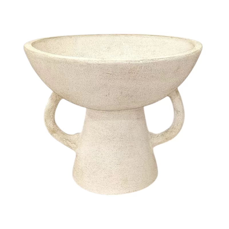 TRITON TERRACOTTA ANTIQUE WHITE PEDESTAL BOWL IMG1