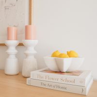 UGC @thewebbhouse_IMG3 Elena paper mache Petal marble bowl small Aria marble candle holder small