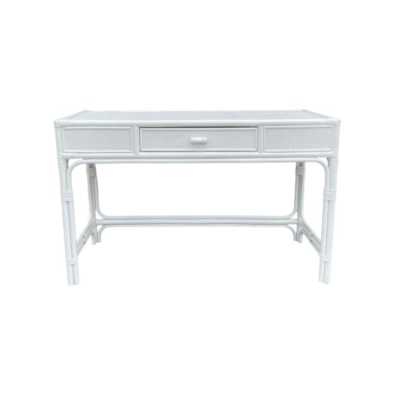 White Raffles Rattan Console Desk IMG1