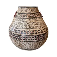 White Tall Indian Iron Urn 2