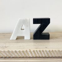 marble A-Z bookends