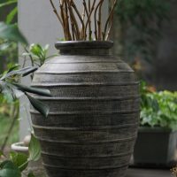 spiral Black Terracotta Vase HM-TP08 IMG1