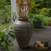 spiral Black Terracotta Vase HM-TP08 IMG2